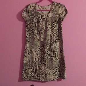 Jones New York Sport brown Zebra print dress
